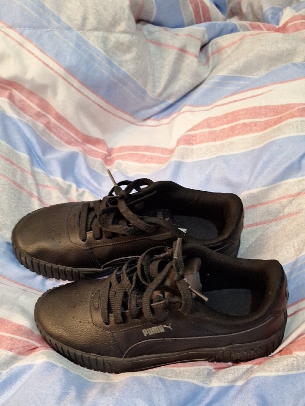 Puma Women's Black Platform Leather Sneakers - Picture 6 of 6
